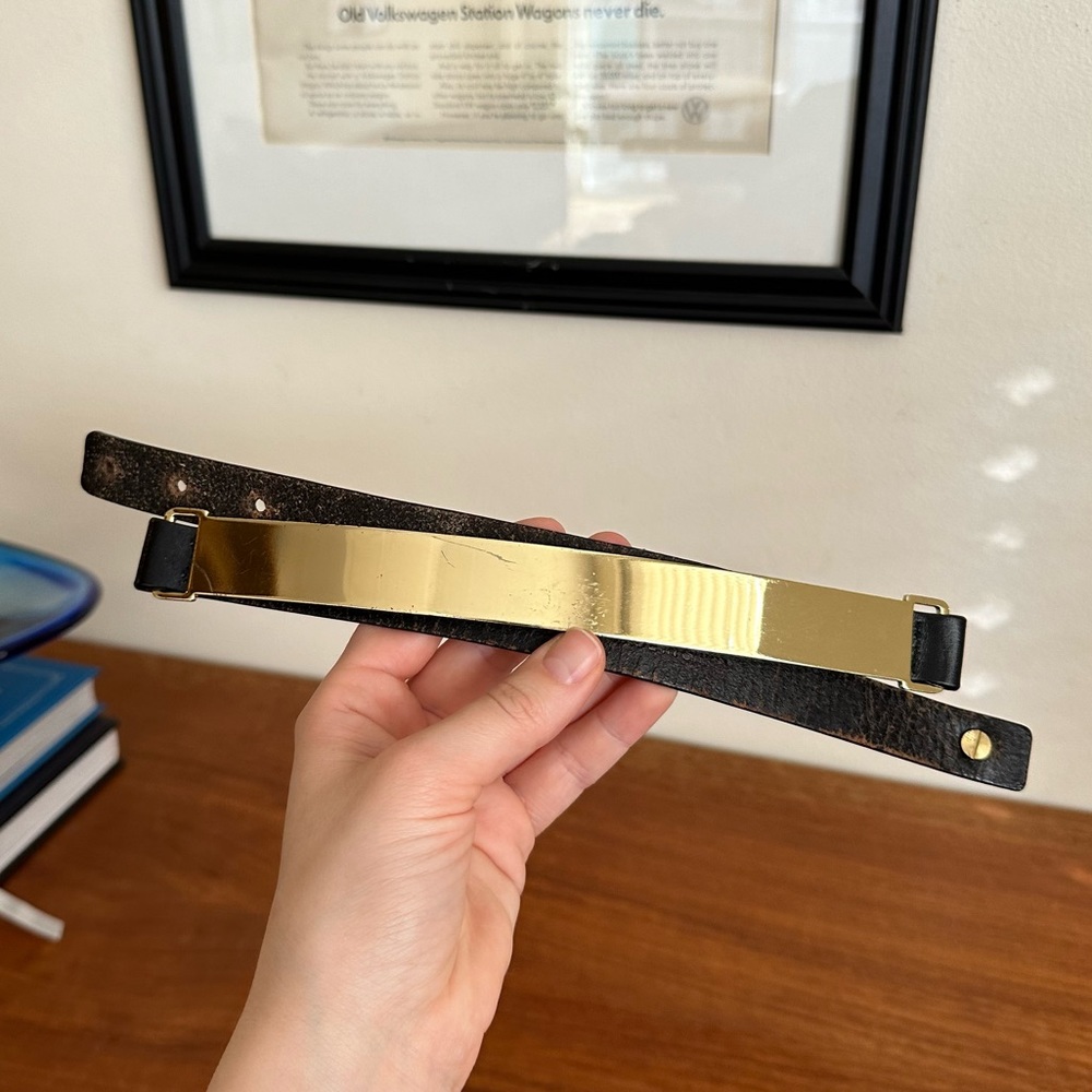 Club Monaco black and gold waist belt